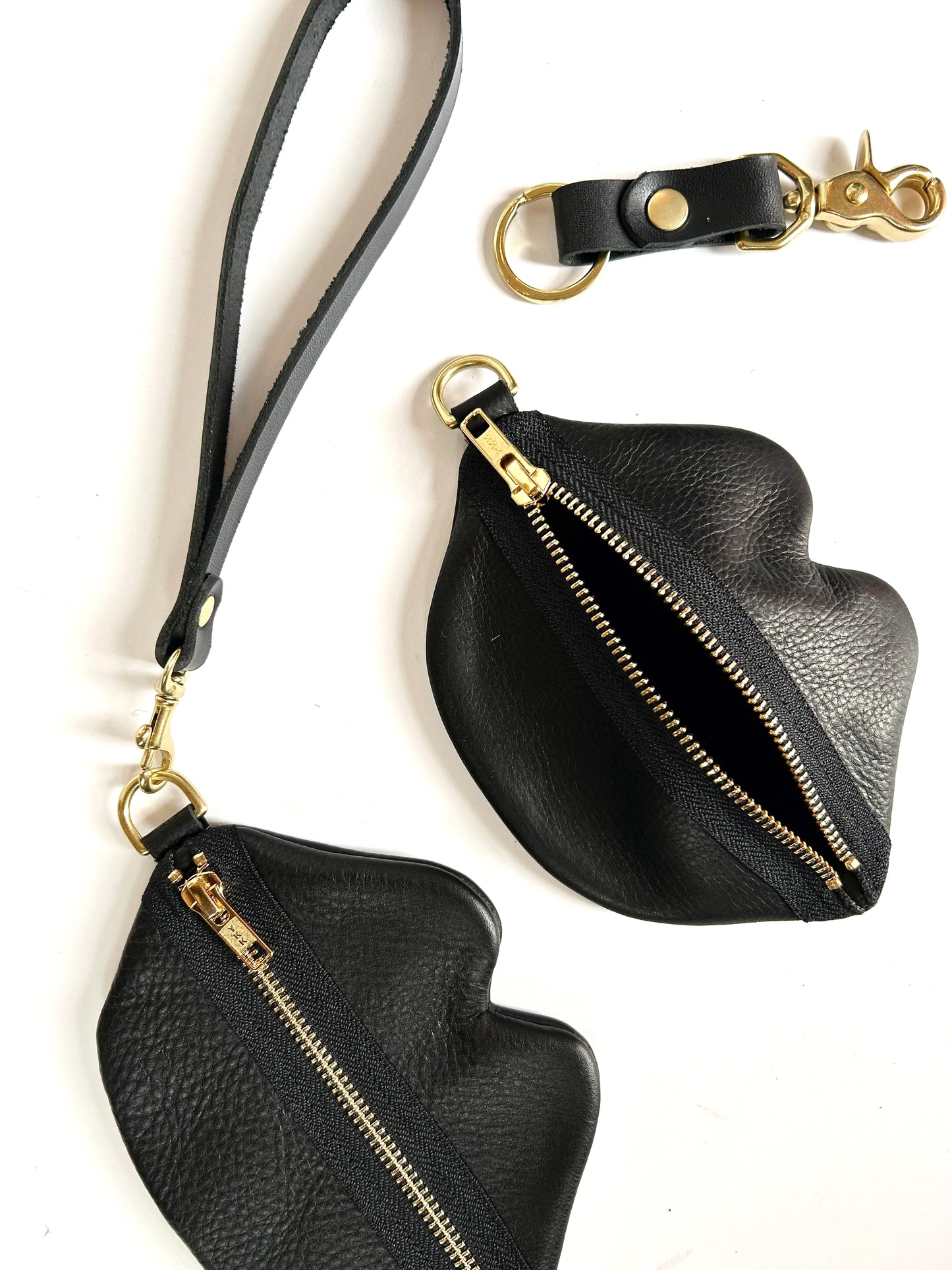 Lips Bag - Brass Zipper Small